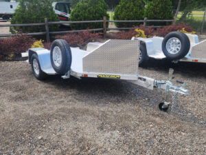 2027 Aluma 5110 MC10 single motorcycle - Spare Mount/Spare tire ( 45.5"W x  69.5"L  Aluminum slide out ramp)