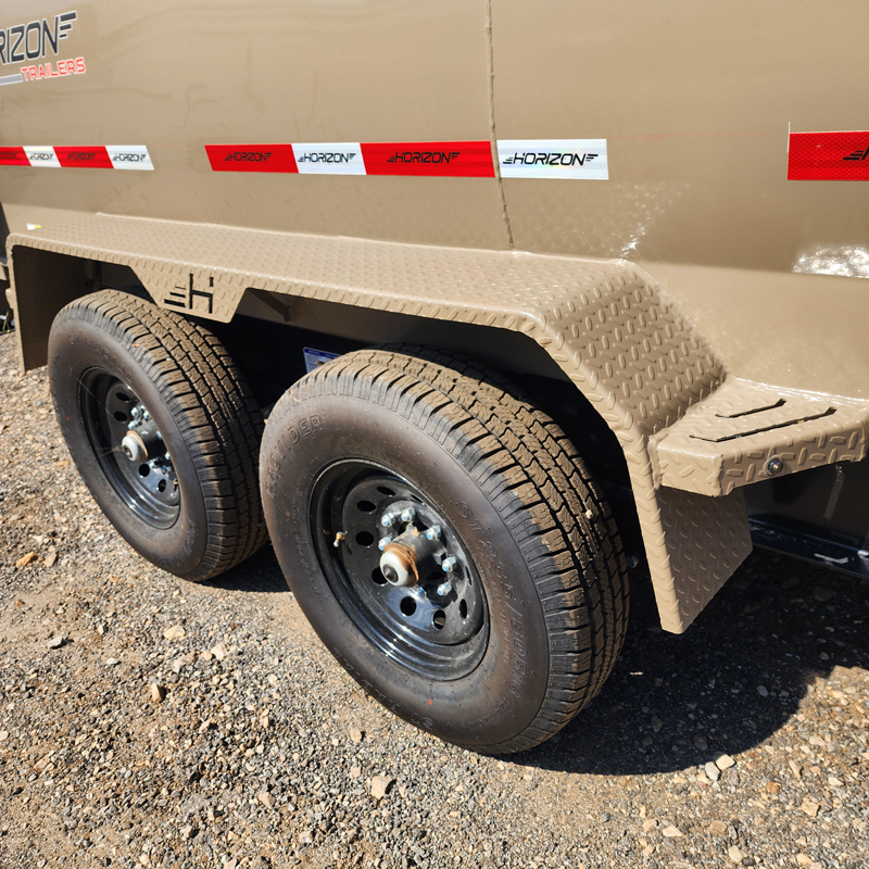 2026 Horizon HZ78314-14k-TL-3' Sides Telescopic Lift Dump Trailer (7x14), Midnight Black / Desert Tan - Image 11