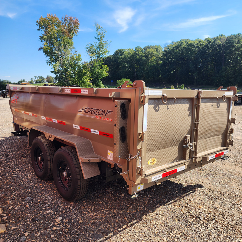 2026 Horizon HZ78314-14k-TL-3' Sides Telescopic Lift Dump Trailer (7x14), Midnight Black / Desert Tan - Image 16