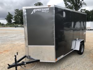 Homesteader 6x12 Intrepid Single Axle Enclosed Cargo Trailer, Charcoal, Ramp Package