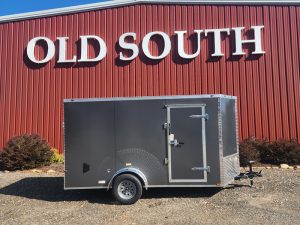 Cynergy Cargo 6×12 Basic single axle enclosed cargo trailer in charcoal with .080 Polycore semi-screwless exterior
